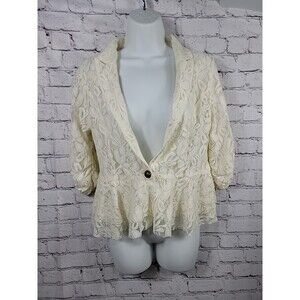 Modmodele Lace Cotton Blend 3/4 Sleeve Top Size Small